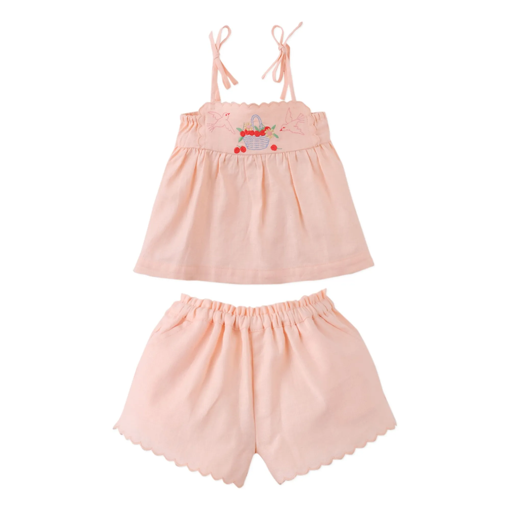 Ensemble Top et Short Hinata Lin | Rose pêche- Image produit n°0
