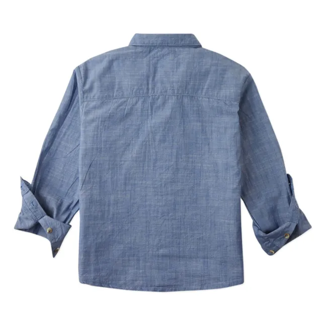 Camisa Lewis Chambray Bordada | Azul