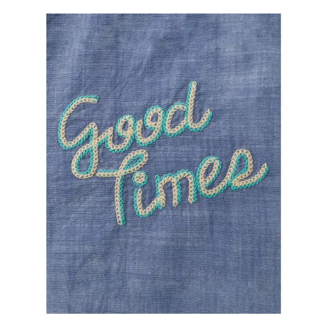 Camisa Lewis Chambray Bordada | Azul