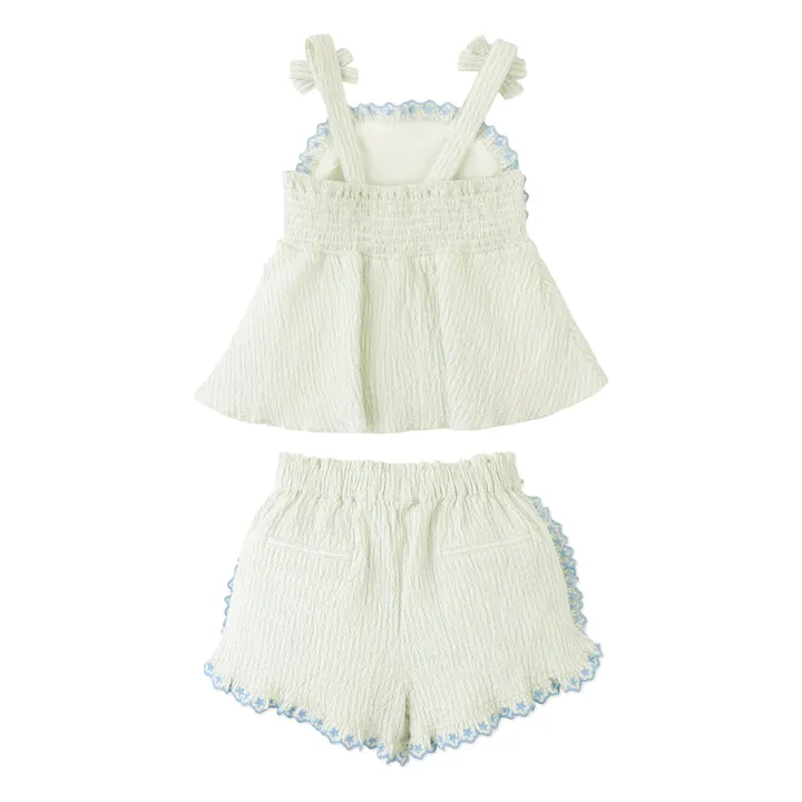 Conjunto de top y pantalón corto a rayas Isabel | Azul- Imagen del producto n°5