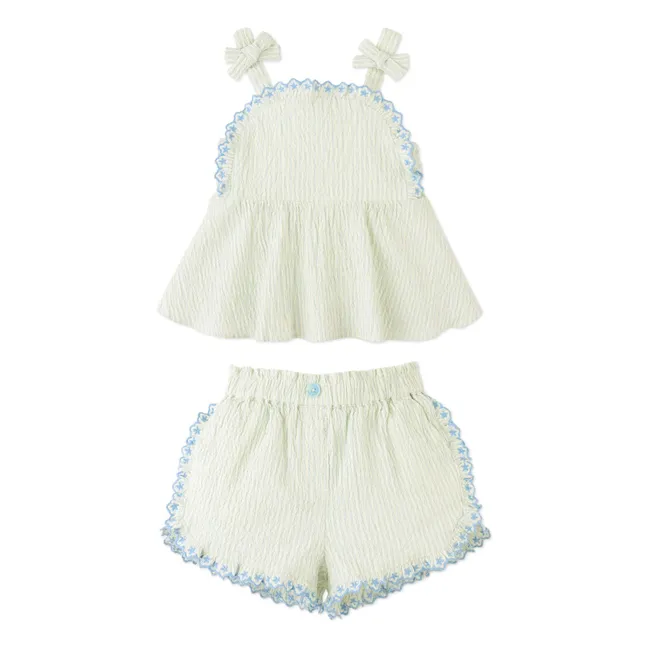 Conjunto de top y pantalón corto a rayas Isabel | Azul