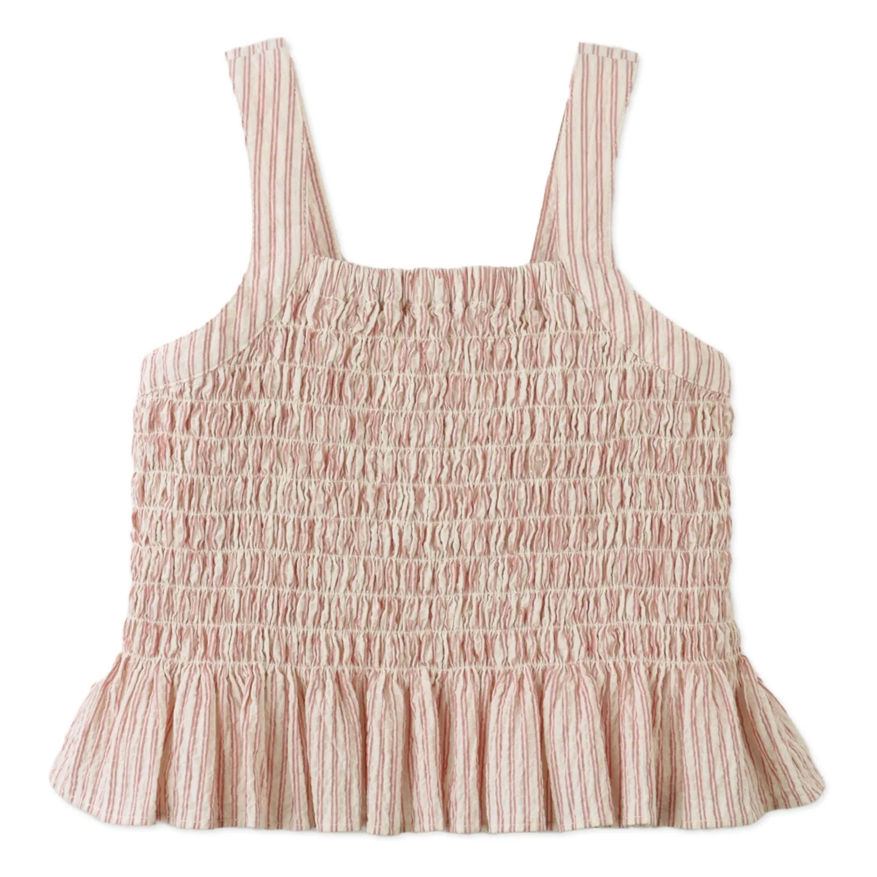 Top Froncé Josephine Fleurs | Rouge- Image produit n°0