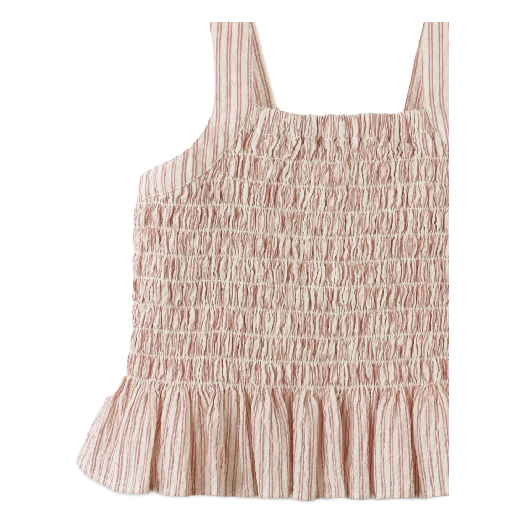 Top Froncé Josephine Fleurs | Rouge- Image produit n°1
