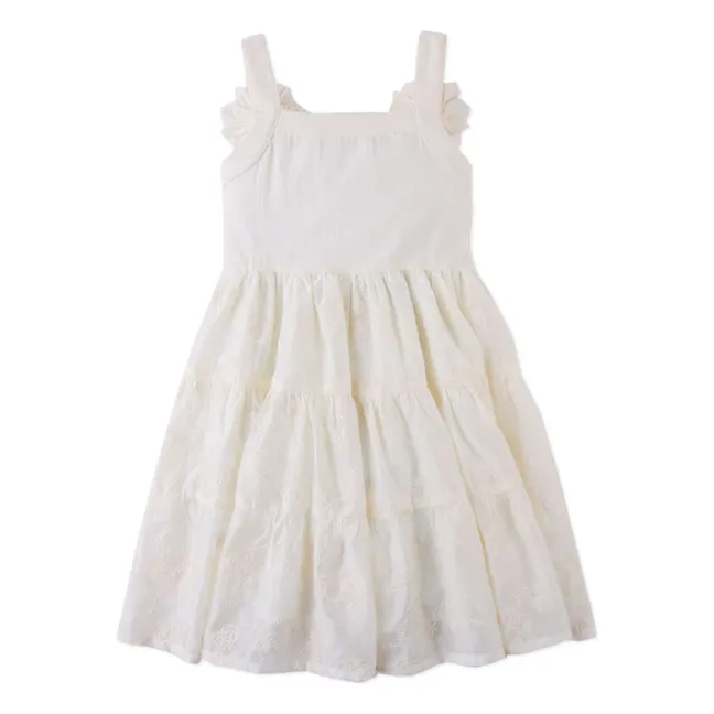 Robe Volants Addison Tencel | Ecru