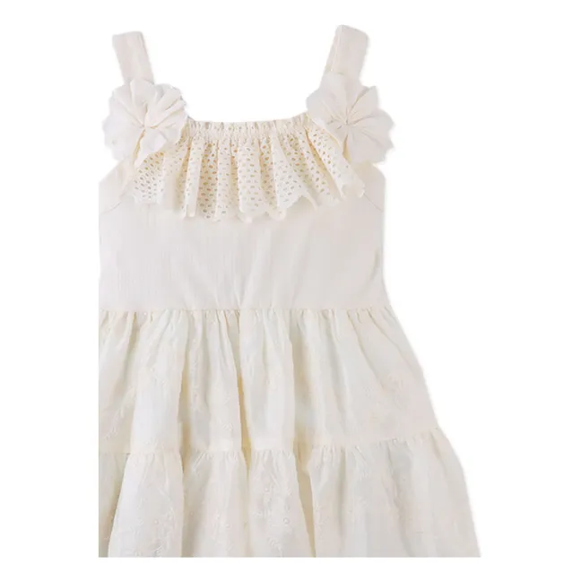 Robe Volants Addison Tencel | Ecru