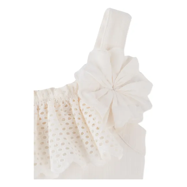 Robe Volants Addison Tencel | Ecru