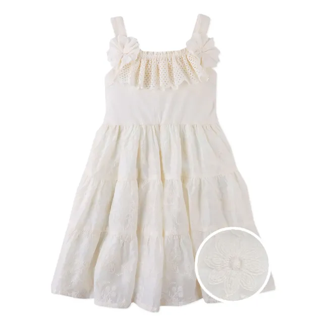 Robe Volants Addison Tencel | Ecru