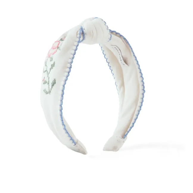 Diadema de lino Primrose | Blanco