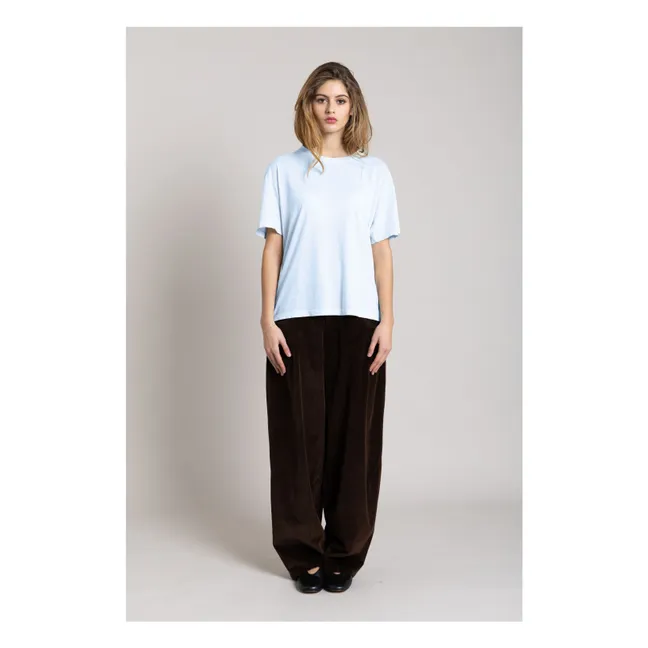 T-shirt Hana Coton Bio | Bleu Glacier