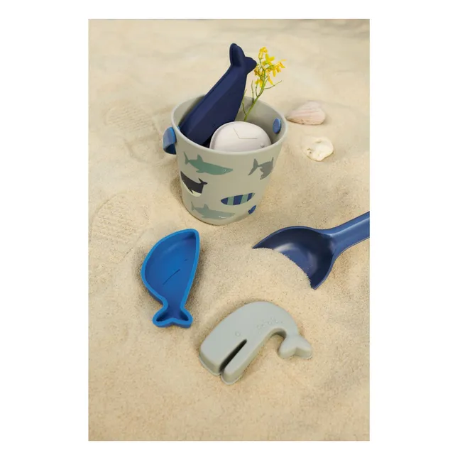 Seau de plage et ses accessoires Gilma | Shark/Dove blue