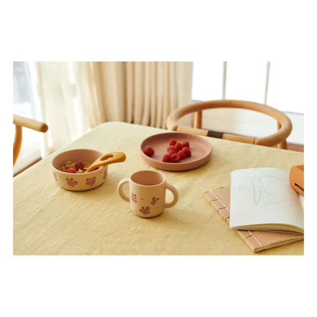 Set vaisselle Vivi en silicone - Set de 4 | Butterfly/Apple blossom
