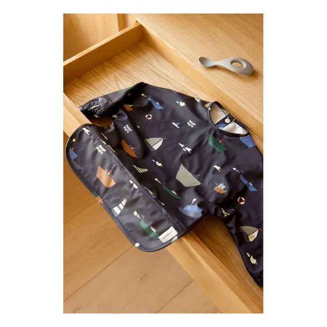 Lätzchen mit Ärmeln Merle | Sailing/Classic navy