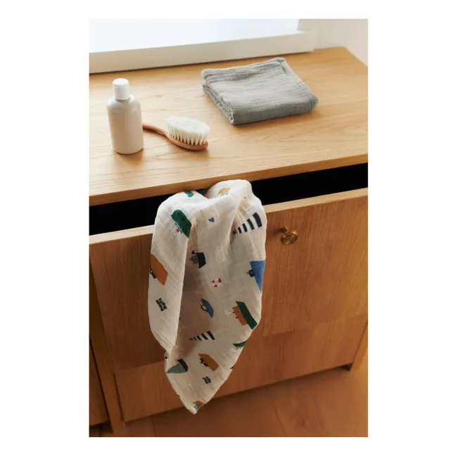 Langes Lewis en coton bio - Set de 2 | Sailing/Dove blue mix