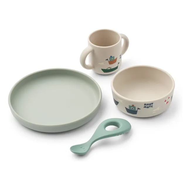 Vivi silicone dish set - Set of 4 | Sailing/Sandy