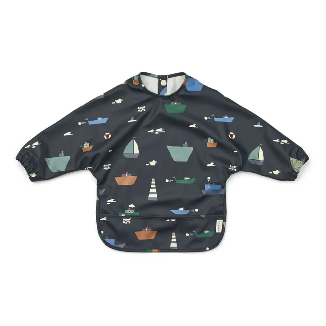 Lätzchen mit Ärmeln Merle | Sailing/Classic navy