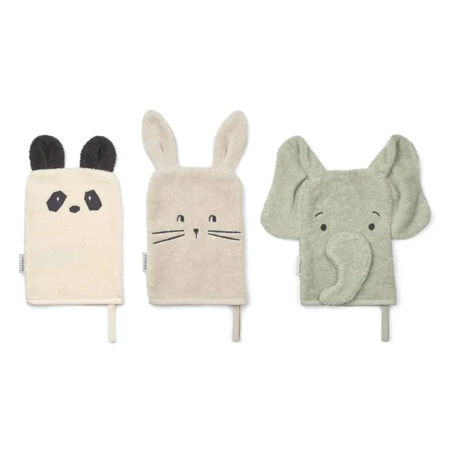 Gants de toilette Sylvester - Set de 3 | Dove blue mix