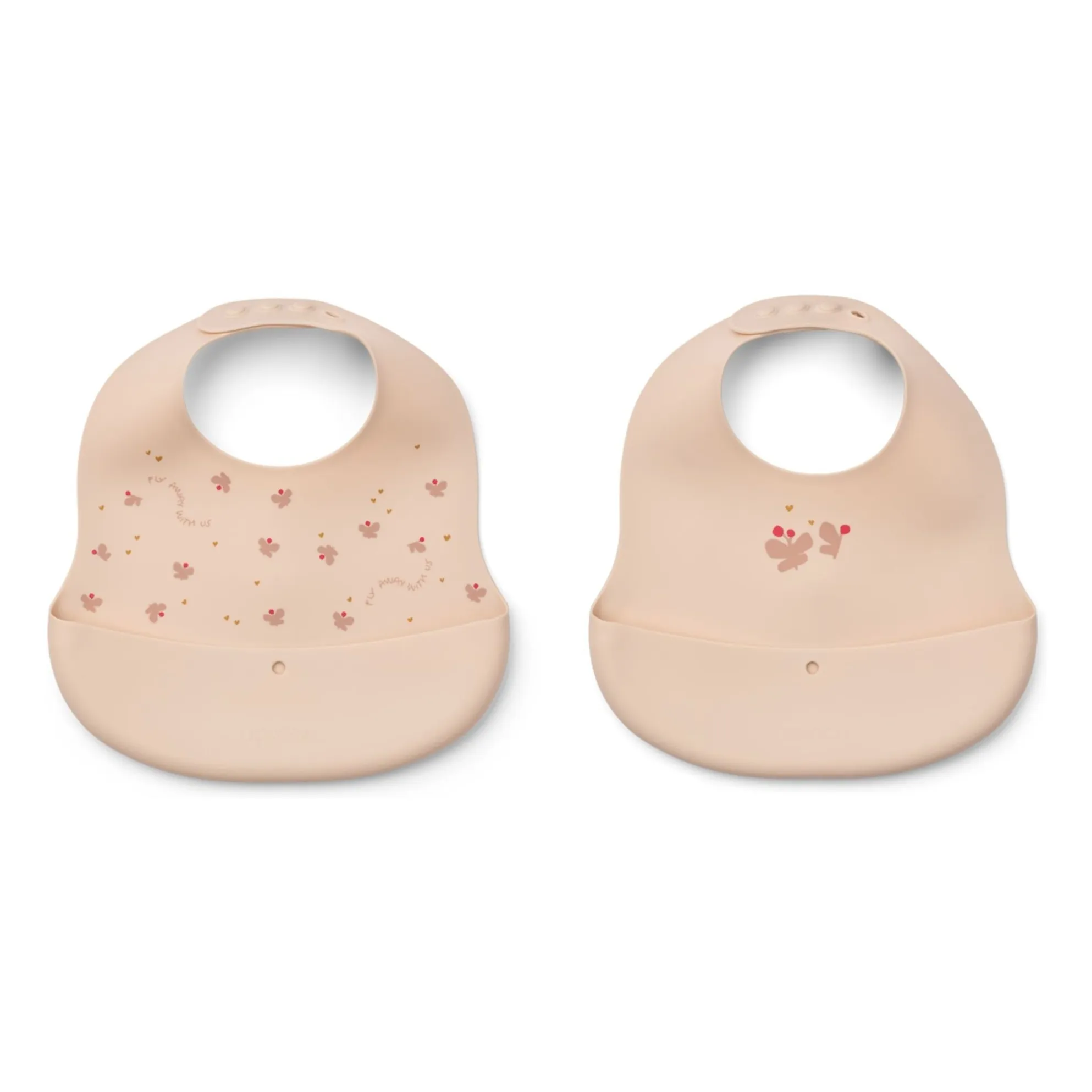 Liewood Mini Butterfly/Apple Blossom Ember Silicone Bibs - Set Of 2