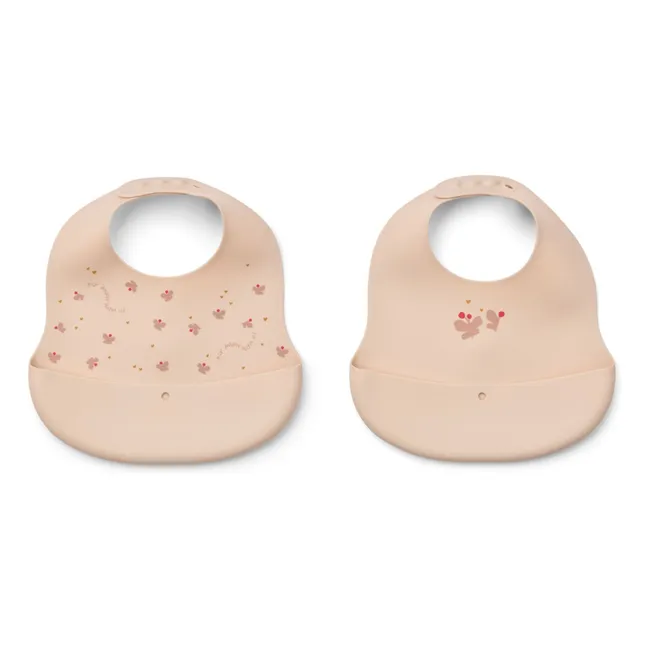 Ember Silikon-Lätzchen - 2er-Set | Mini Butterfly/Apple blossom