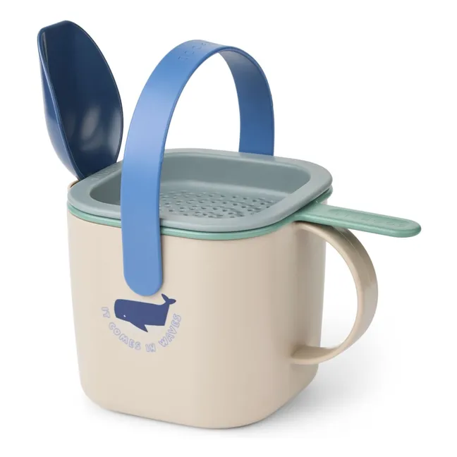 Seau de plage et pelle Roald | Shark/Dove blue