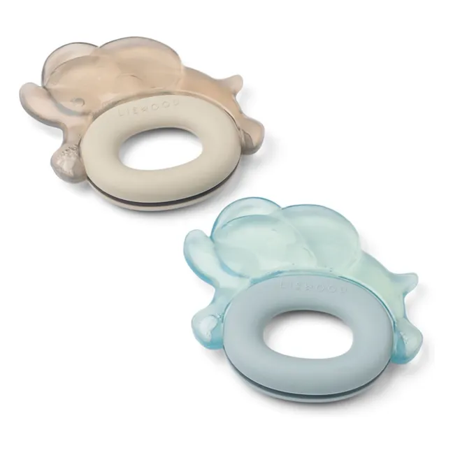 Rita soothing teething rings - Set of 2 | Sandy/Dove blue