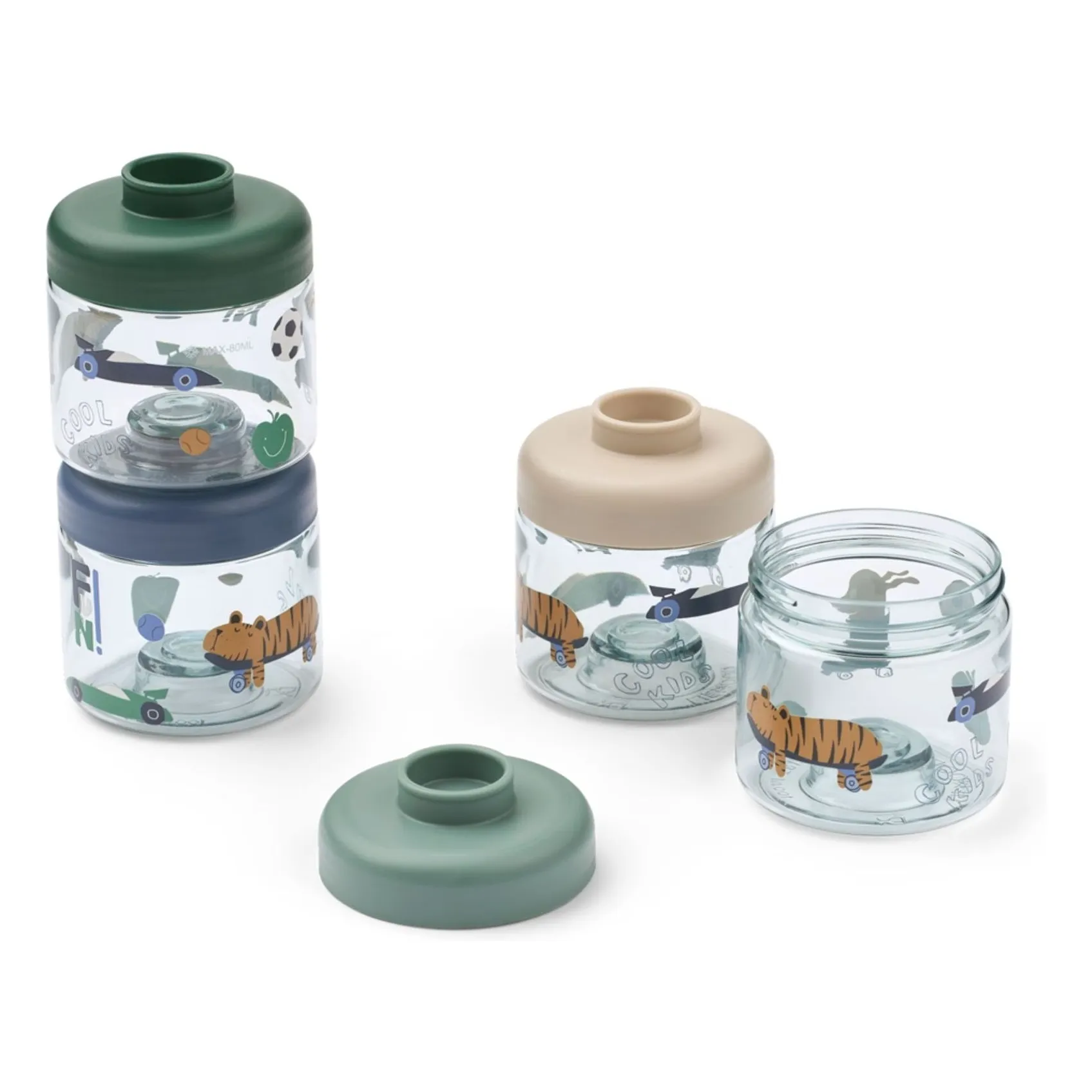 Pots de conservation Dominique - Set de 4 | Fun/Beach blue- Image produit n°1