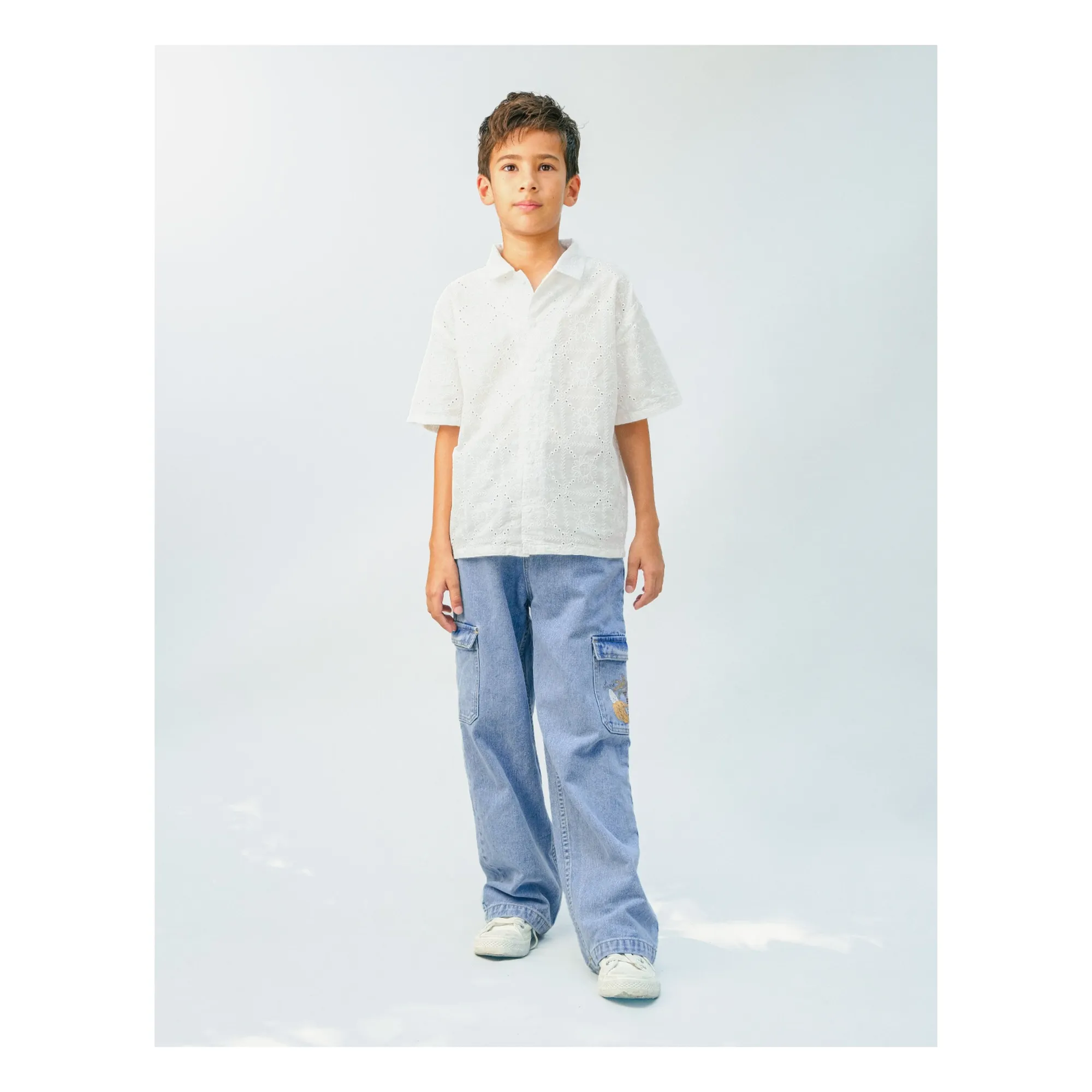 Jean Cargo Prim Banane | Bleu Clair- Image produit n°1