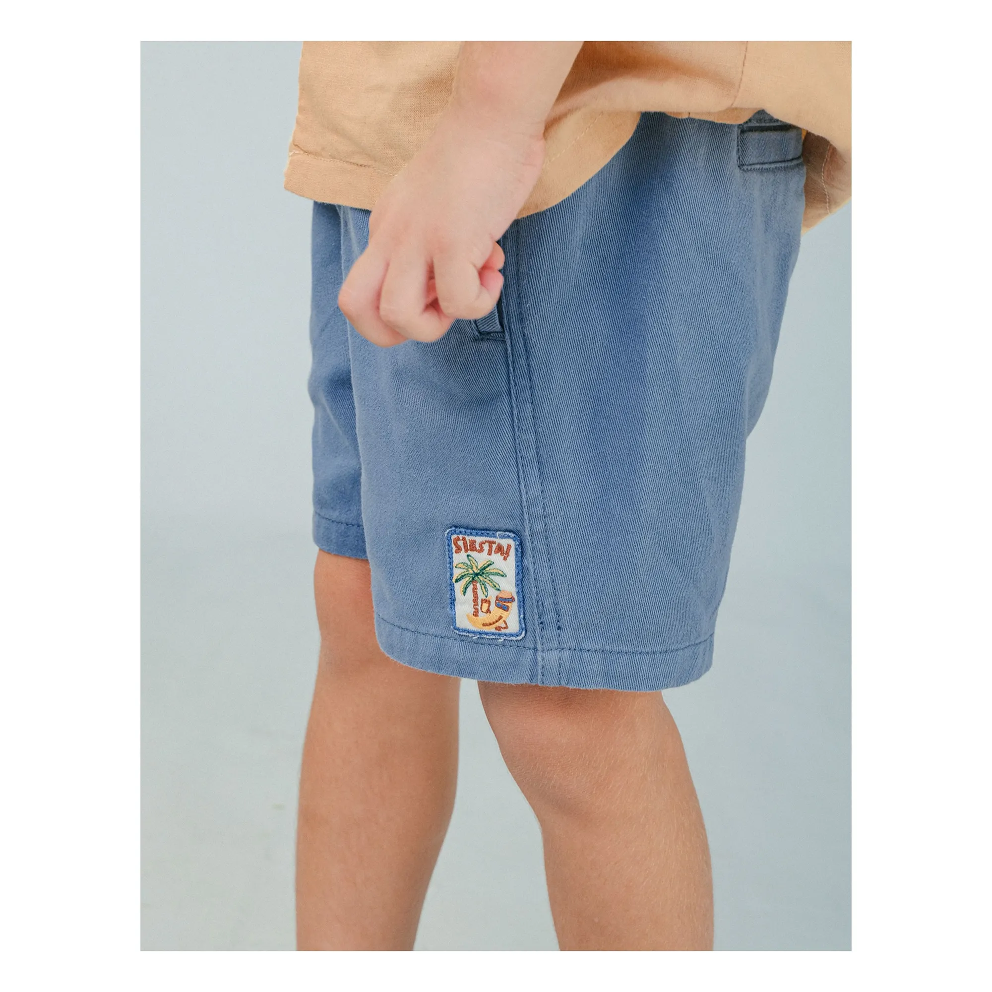 Bermuda Cosmo Banane Brodé | Bleu- Image produit n°2