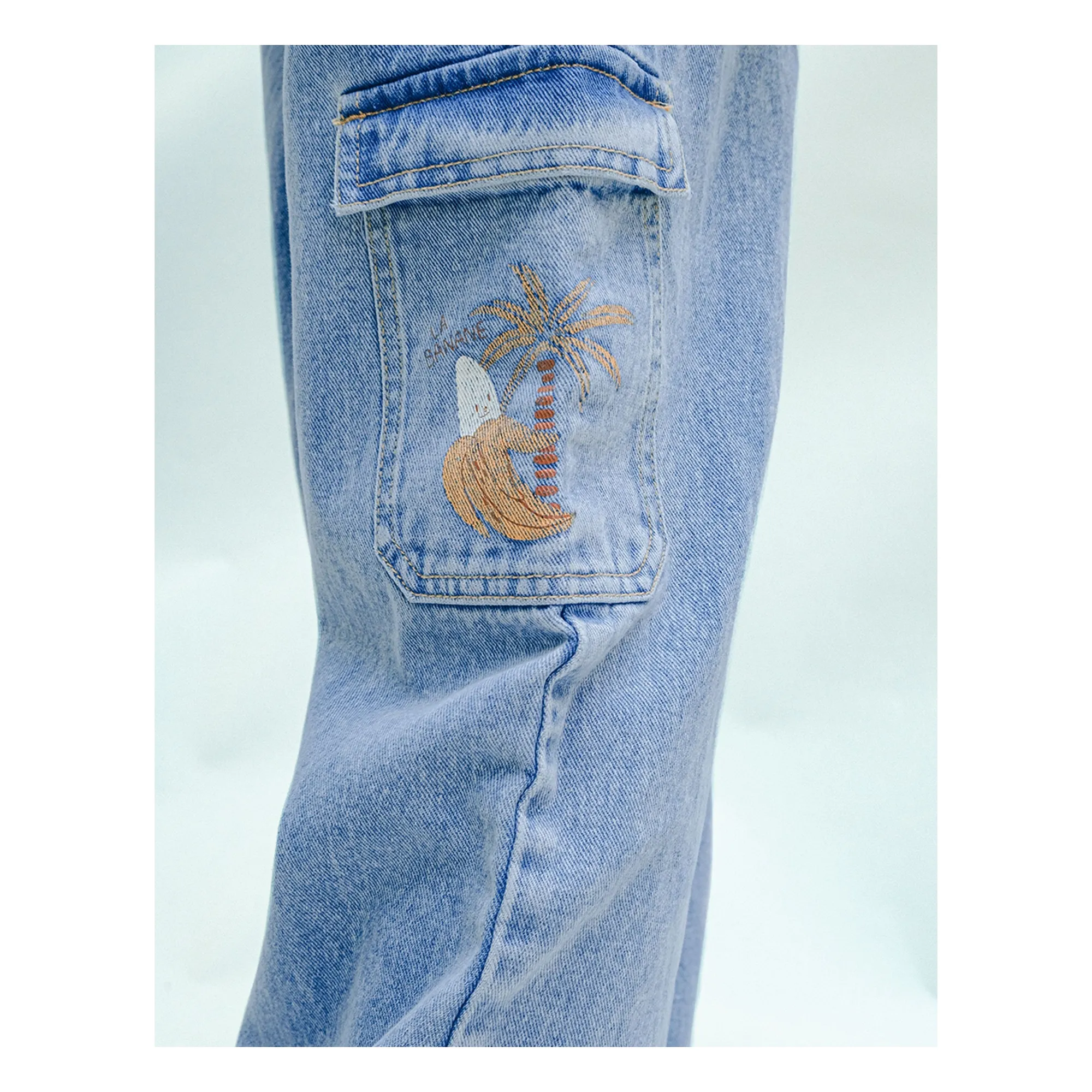 Jean Cargo Prim Banane | Bleu Clair- Image produit n°2