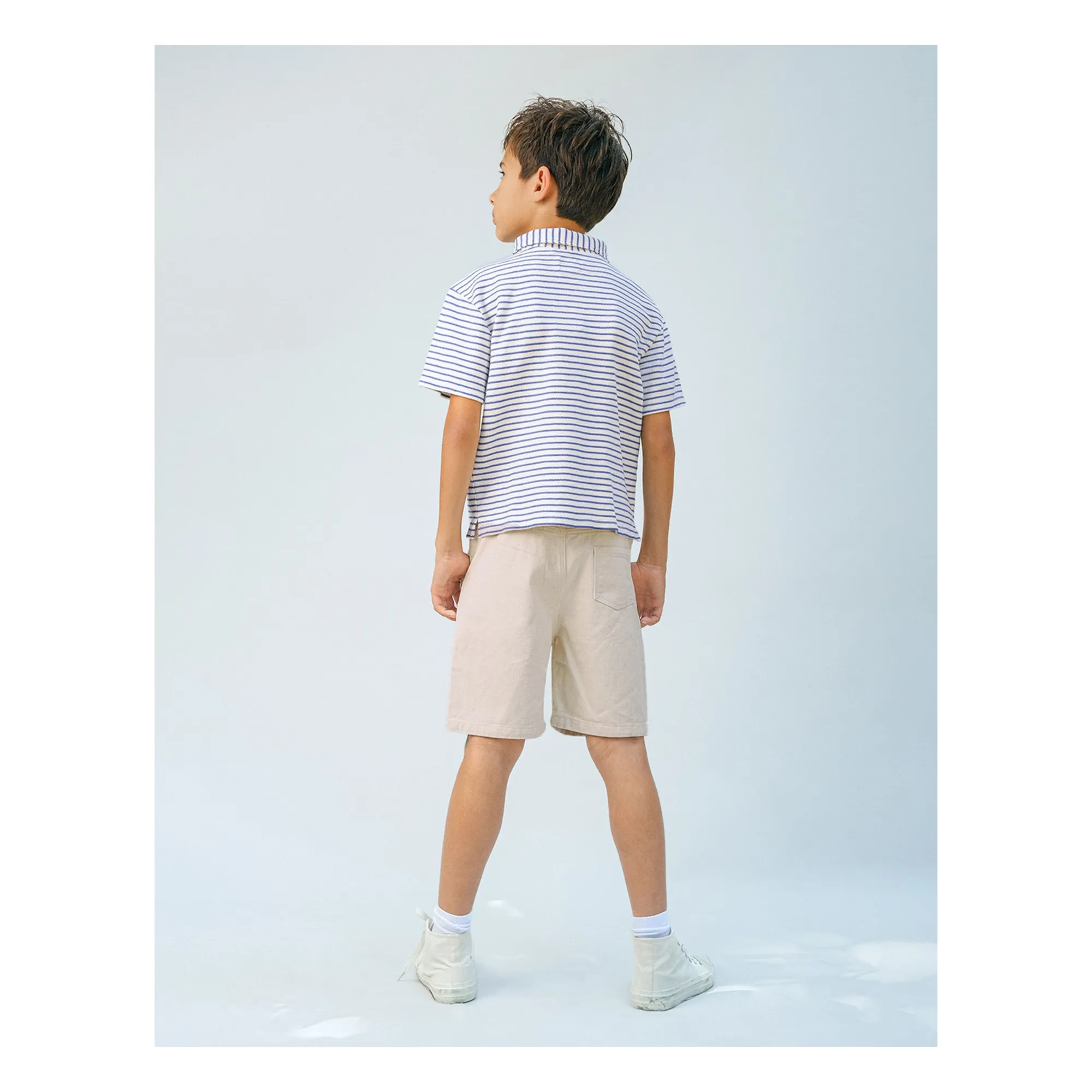 Polo Bruno Rayé Guitare Twill | Ecru- Image produit n°4