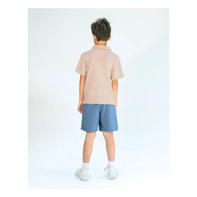 Polo Bruno Rayé Banane Twill | Ecru