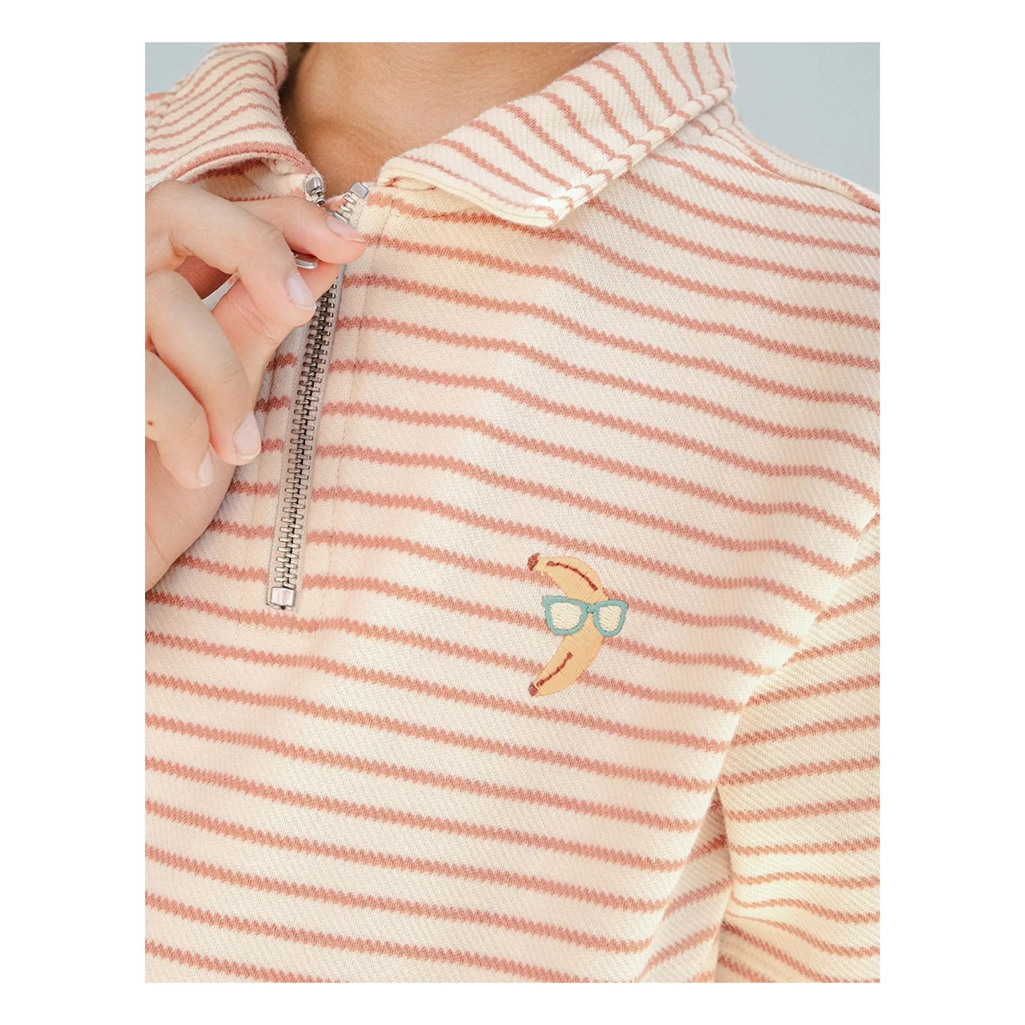 Polo Bruno Rayé Banane Twill | Ecru- Image produit n°2