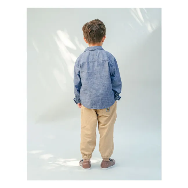 Chemise Lewis Brodée Chambray | Bleu