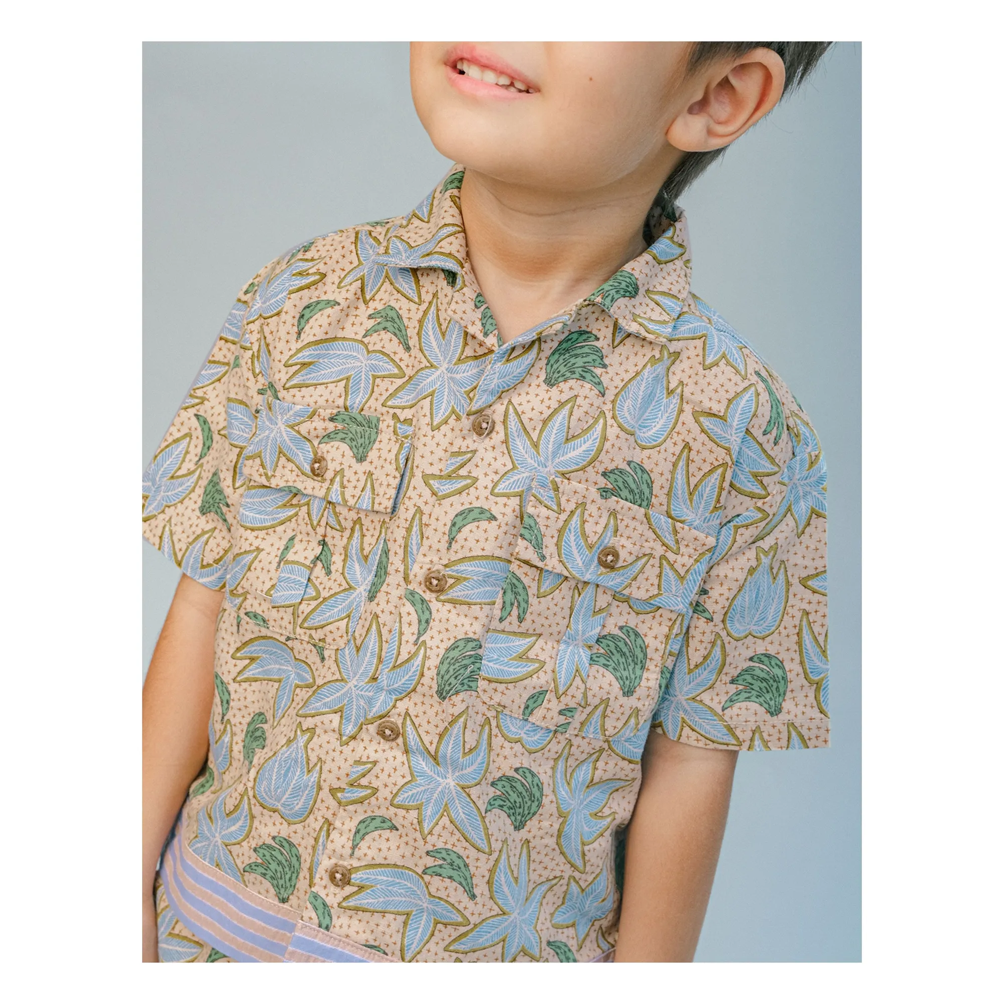 Chemise Bananes Lin | Beige- Image produit n°1