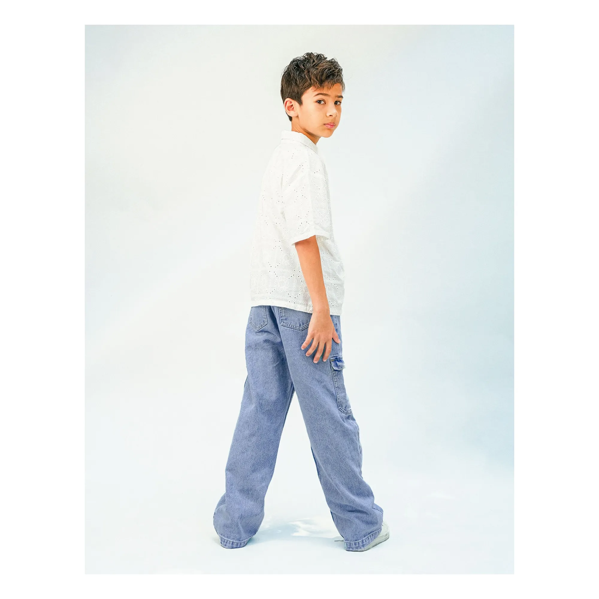 Jean Cargo Prim Banane | Bleu Clair- Image produit n°5