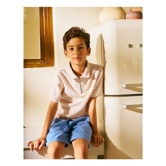 Polo Bruno Striped Banana Twill | Crudo