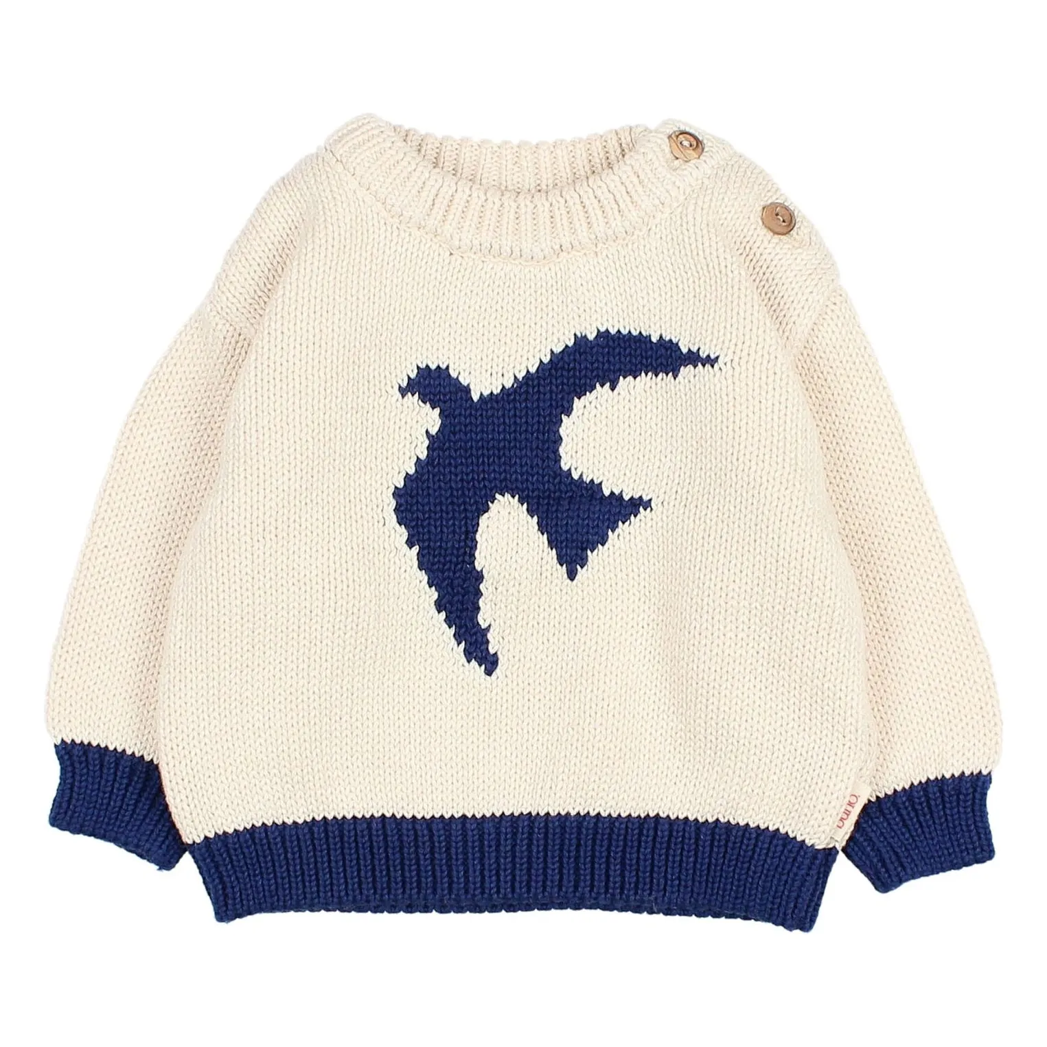 Búho - Pull Bébé - Coton Biologique - Ecru - 12 mois