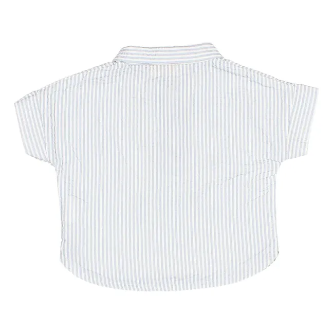 Chemise Rayée Seersucker | Bleu pâle
