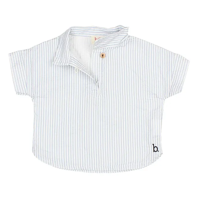 Chemise Rayée Seersucker | Bleu pâle