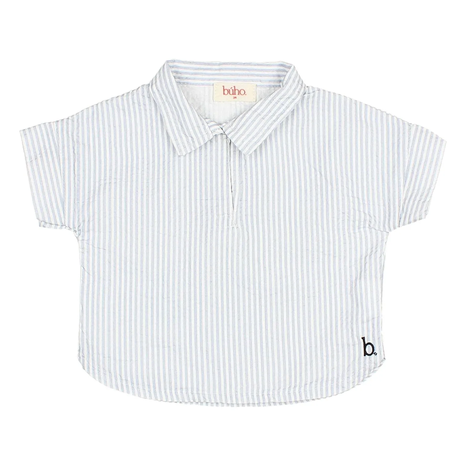 Búho Pale Blue Seersucker Striped Shirt