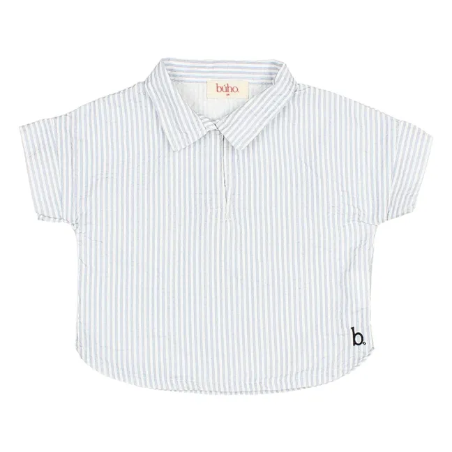 Chemise Rayée Seersucker | Bleu pâle