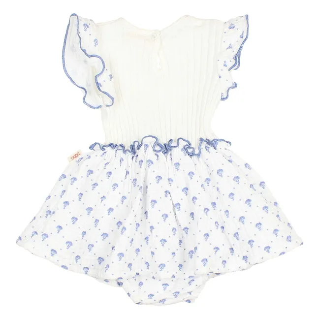 Bali Fleurie Organic Cotton romper | Indigo blue