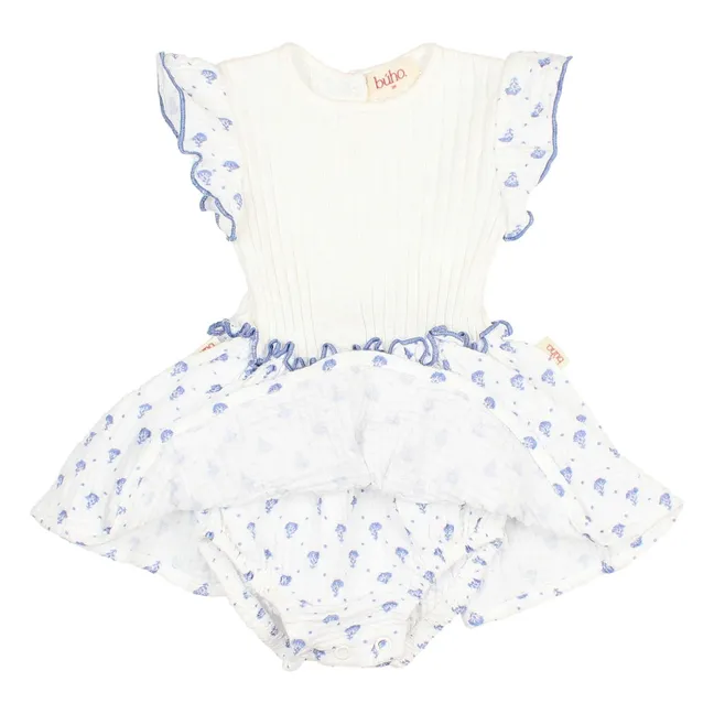 Bali Fleurie Organic Cotton romper | Indigo blue