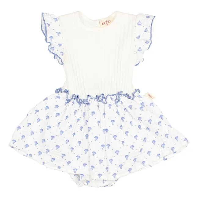 Bali Fleurie Organic Cotton romper | Indigo blue