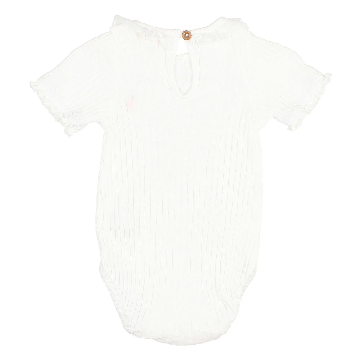 Body Côtelé Volants Coton Bio | Blanc- Image produit n°1
