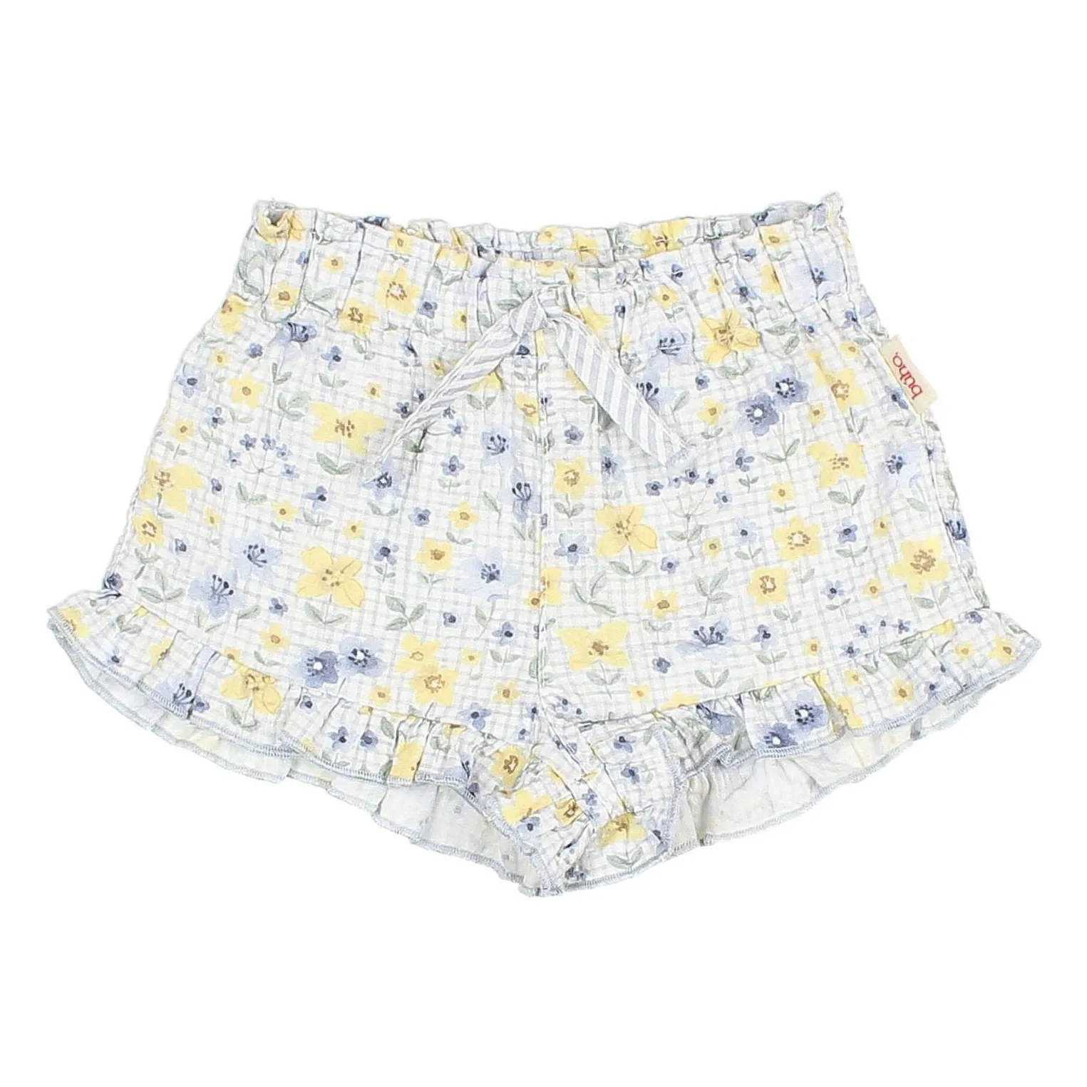 Búho - Short Bébé Fille Coton Seersucker Bleu Pâle 9 mois
