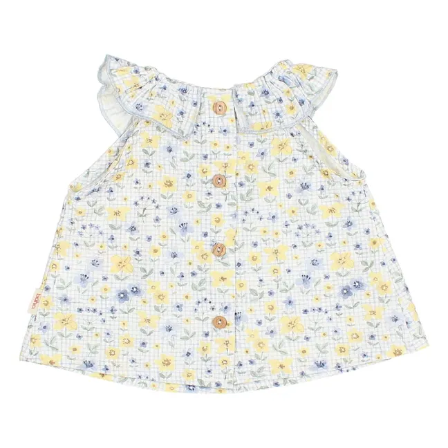 Blouse Fleurie Seersucker Bébé | Pale blue