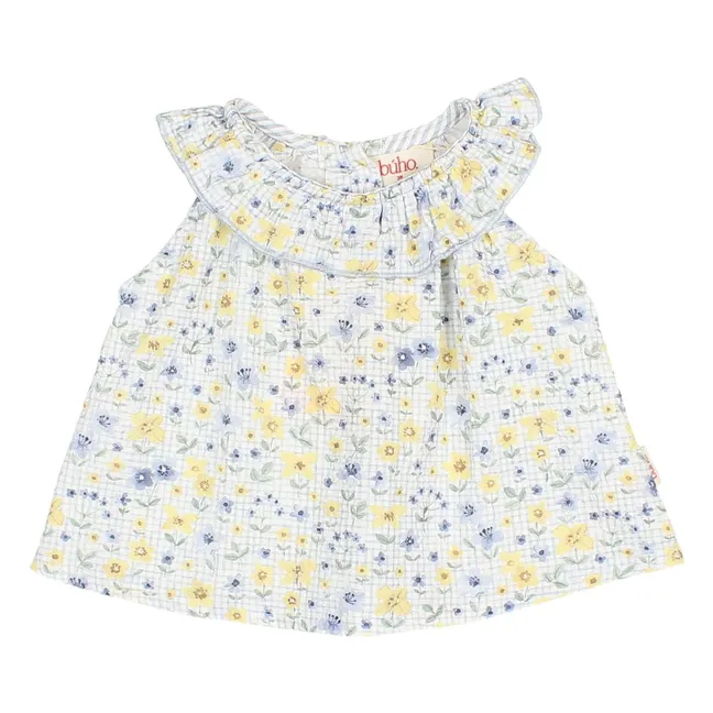 Blouse Fleurie Seersucker Bébé | Pale blue