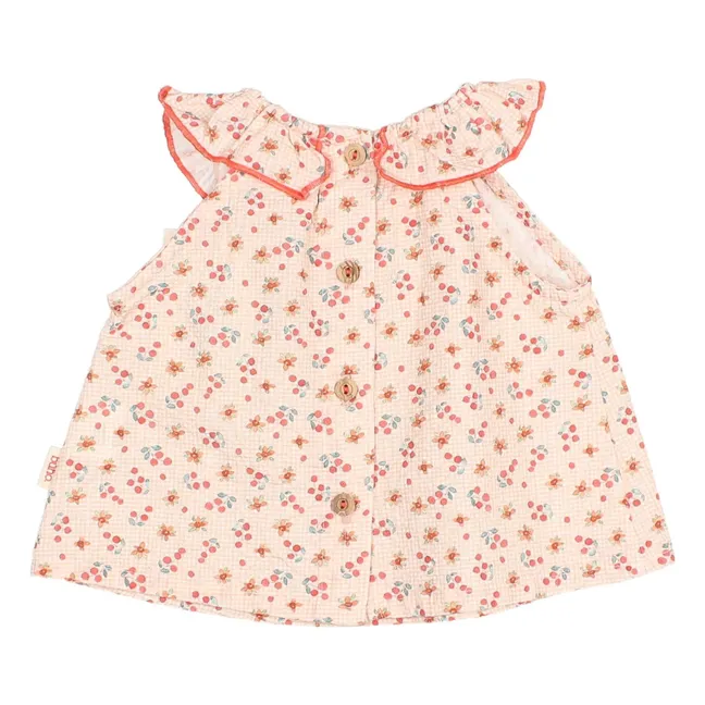 Blouse Fleurie Seersucker Bébé | Peach