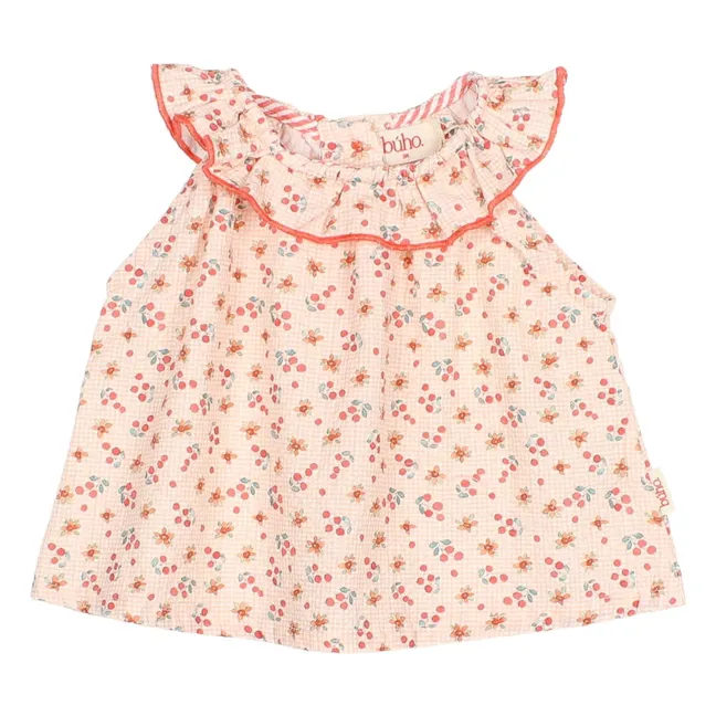 Blouse Fleurie Seersucker Bébé | Peach