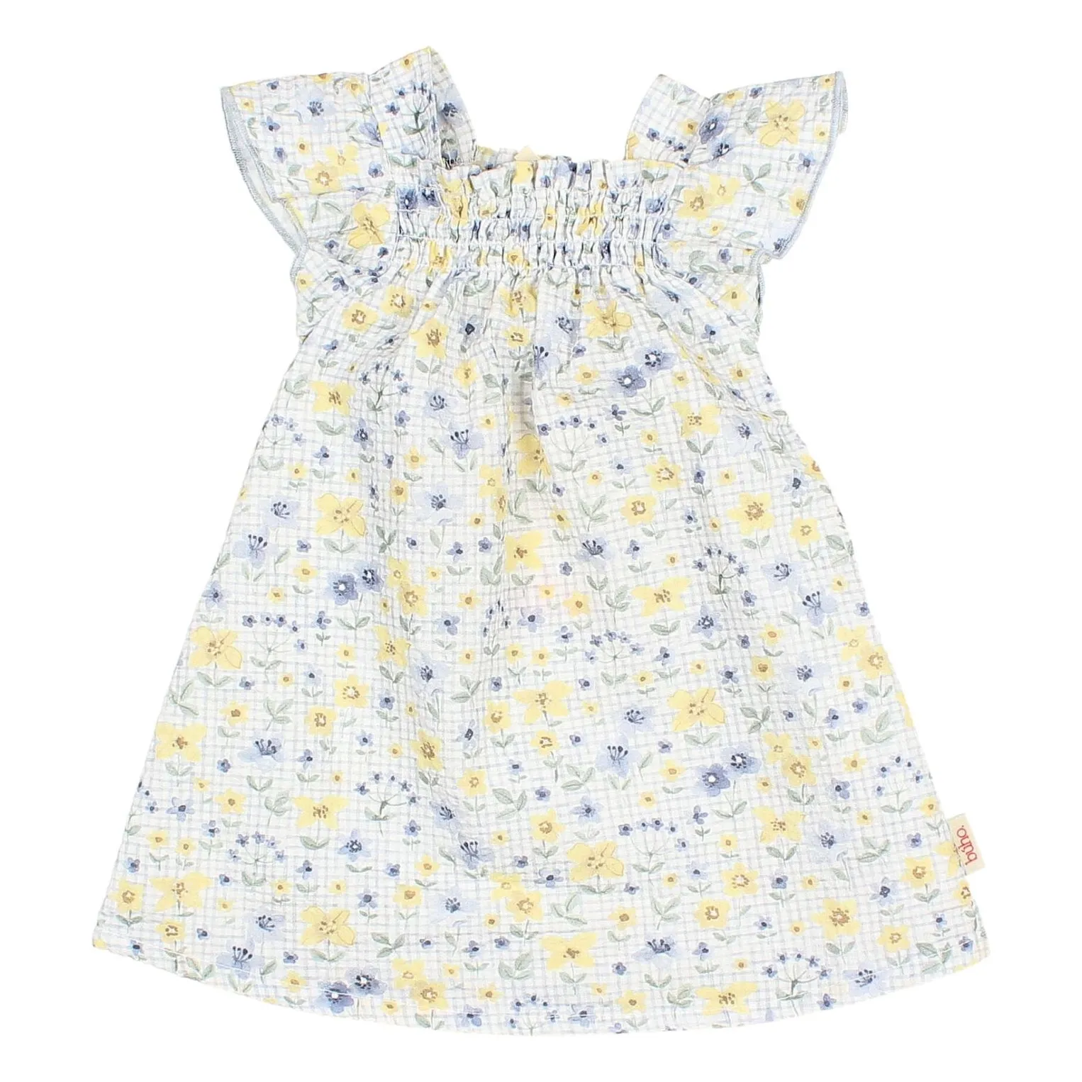 Búho Pale Blue Seersucker Floral Dress